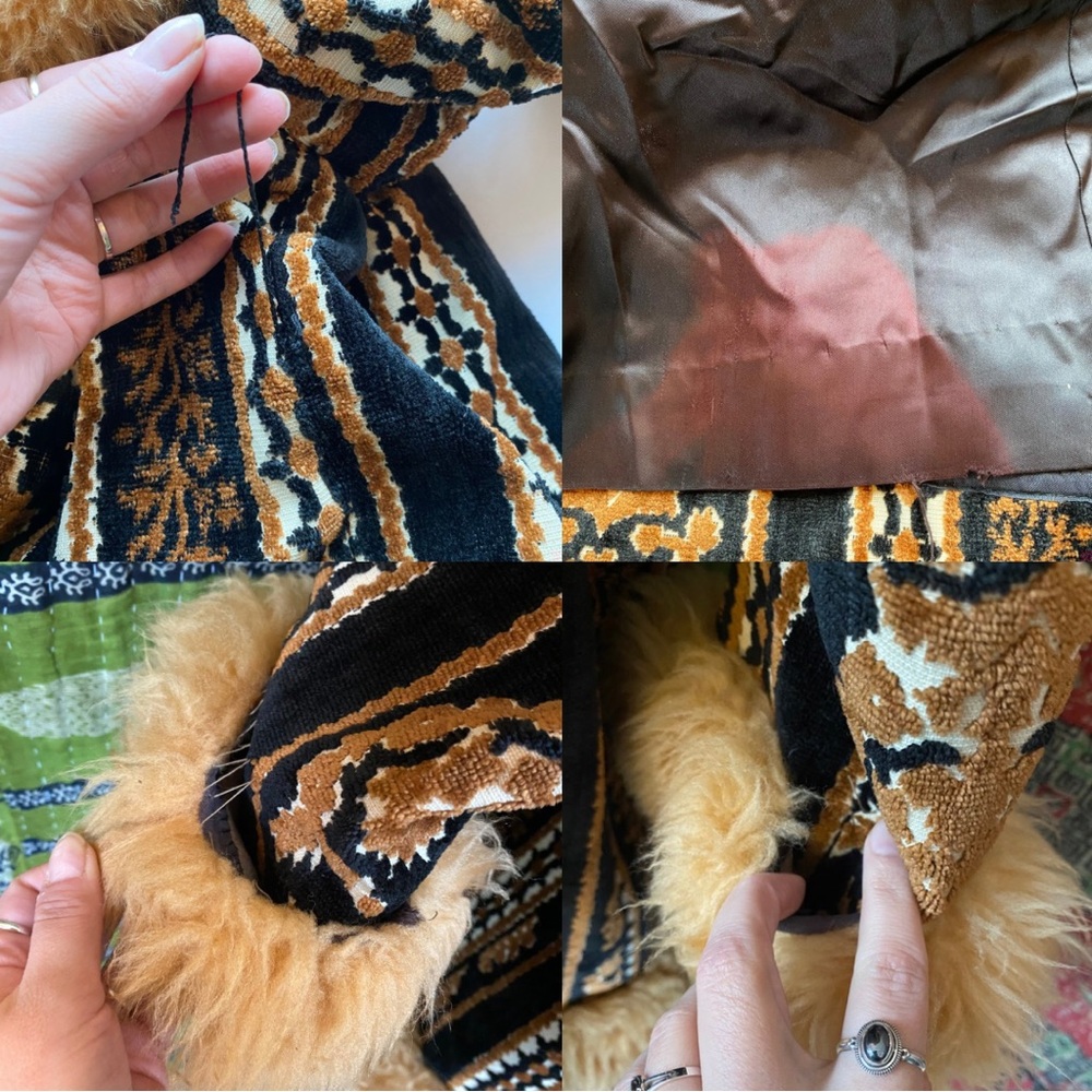 Vtg 1960's Country Pacer Multicolored Tapestry Faux Fur Penny Lane Coat Size S/M - Picture 12 of 16